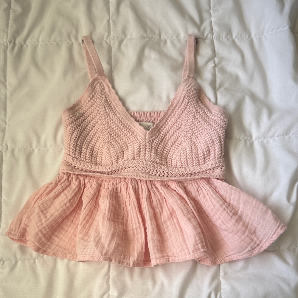 Pink Knit Dainty Hollister Top